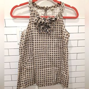 J.Crew size 0 ruffle printed sleeveless top